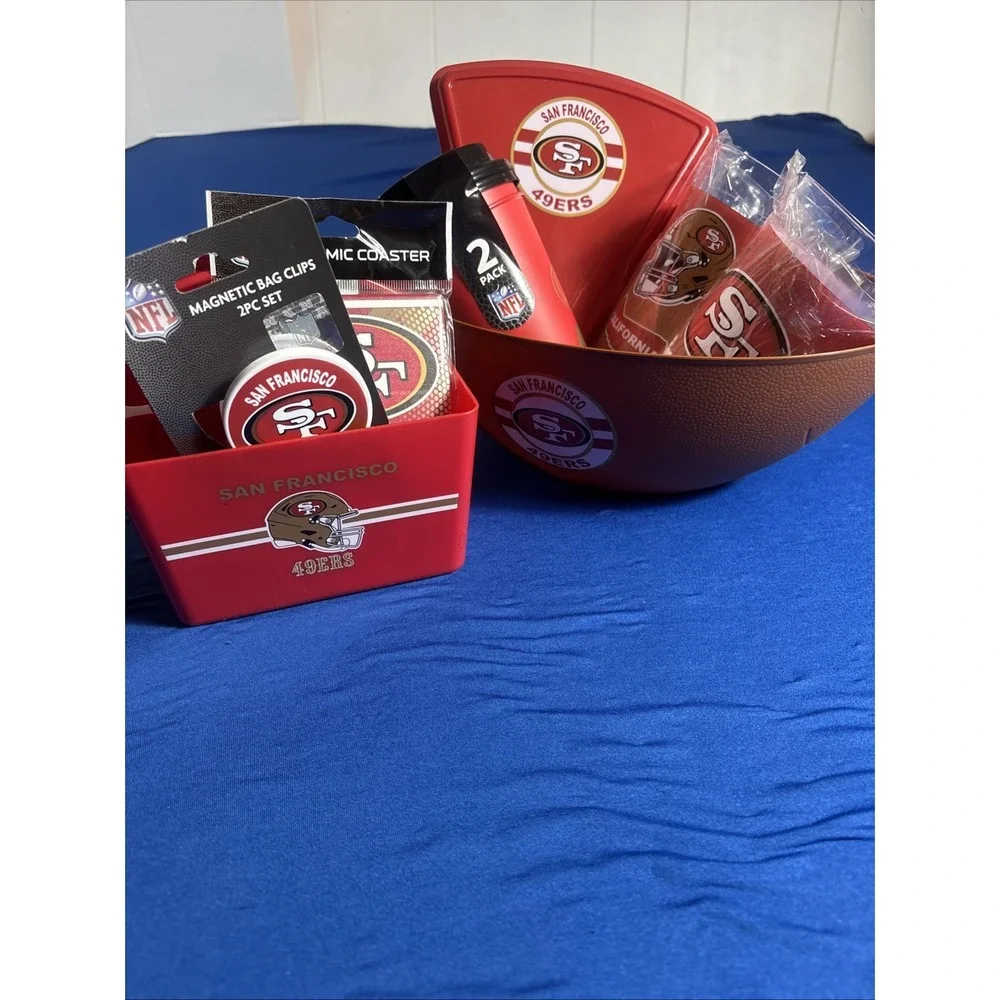 San Francisco 49ers Cups,pizza & Sandwich Container,chip Bowl Bundle Of 11 NFL